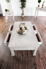 Joliet Antique White Wood Coffee Table