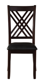 Katrien 2 Black PU Leather/Espresso Wood Side Chairs