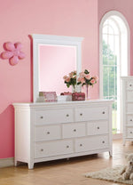 Lacey White Pine Wood Frame Dresser Mirror