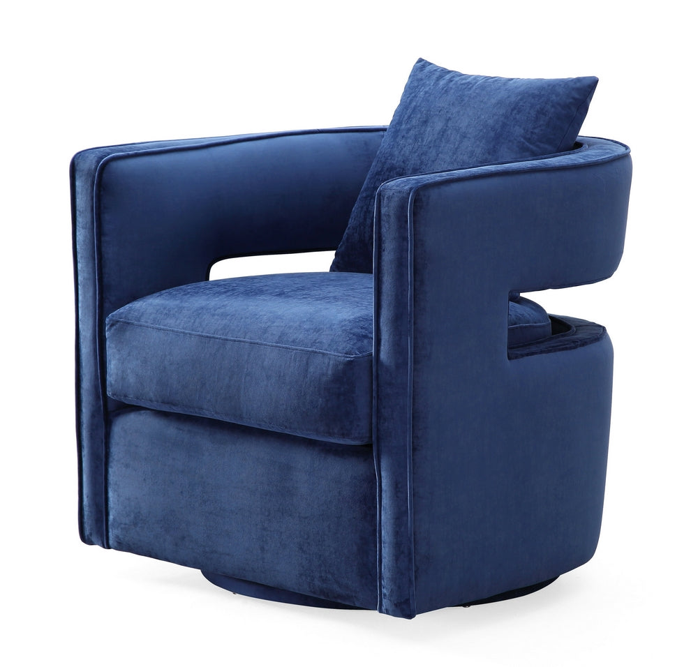 Kennedy Navy Velvet Swivel Accent Chair