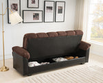 London Dark Brown Fabric Sofa Bed