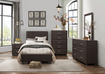 Lorenzi Dark Brown Upholstered Vinyl Twin Bed