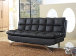 Lugo Black Soft PU Leather Sofa Bed