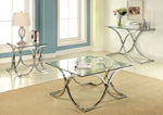 Luxa Chrome Glass/Metal Coffee Table