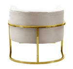 Magnolia Cream Velvet/Gold Finish Metal Accent Chair