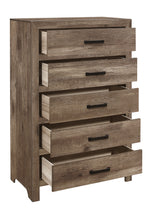 Mandan Weathered Pine Wood 5-Drawer Chest