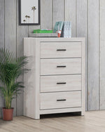 Marion Coastal White Wood 4-Drawer Chest