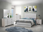 Marion Coastal White Wood King Panel Bed