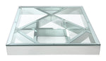 Meria Clear Glass/Mirror Square Coffee Table