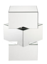 Meria Clear Glass/Mirror Square End Table