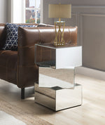 Meria Clear Glass/Mirror Square End Table