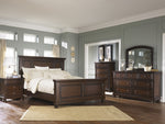 Porter Rustic Brown Wood King Panel Bed