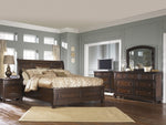 Porter Rustic Brown Wood King Sleigh Storage Bed