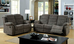 Millville Gray Chenille Manual Recliner Sofa