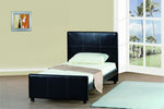 Andra Black PU Leather Twin Bed