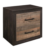 Miter Rustic Mahogany & Dark Ebony Wood Nightstand