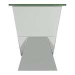 Naomi Contemporary Mirrored End Table with Clear Glass Top