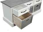 Nina Wethered Grey/White Wood Storage Bench