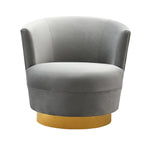 Noah Grey Velvet Swivel Accent Chair