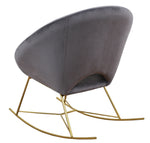 Nolan Contemporary Grey Velvet Rocking Chair