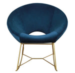 Nolan Contemporary Navy Velvet Rocking Chair