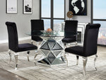 Noralie Glass/Mirrored Round Dining Table