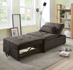 Oona Dark Gray Linen-Like Fabric Futon Sofa