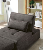 Oona Dark Gray Linen-Like Fabric Futon Sofa