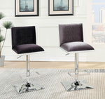 Orjan Black Velvet-Like Fabric/Metal Bar Stool