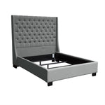 Park Avenue Grey Linen Tufted King Bed (Oversized)