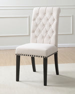Phelps 2 Beige Fabric/Smokey Black Wood Side Chairs