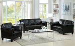 Pierre Black Leatherette Loveseat