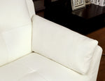 Pierre White Leatherette Loveseat