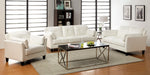 Pierre White Leatherette Loveseat