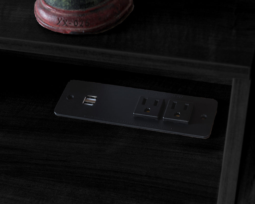 Renee Black Wood Desk with USB Outlet