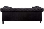 Reventlow Black Velvet 2-Seat Sofa with Accent Pillows