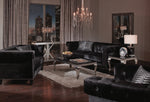 Reventlow Black Velvet Chair with Accent Pillow