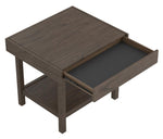 Seong Wheat Brown Wood Storage End Table