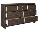 Brueban Gray Wood 7-Drawer Dresser