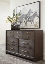 Brueban Gray Wood 7-Drawer Dresser