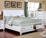 Castor White Wood Cal King Bed (Oversized)