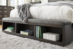 Hyndell Dark Brown King Storage Bed