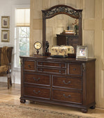 Leahlyn Warm Brown Wood 7-Drawer Dresser