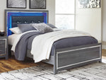 Lodanna Gray Wood Full Panel Bed with LED