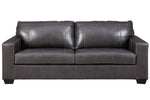 Morelos Gray Leather 2-Seat Sofa