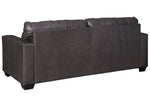 Morelos Gray Leather 2-Seat Sofa