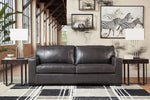 Morelos Gray Leather 2-Seat Sofa