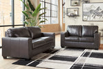 Morelos Gray Leather 2-Seat Sofa