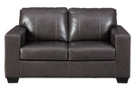 Morelos Gray Leather Loveseat