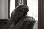 Party Time Midnight Faux Leather Power Recliner